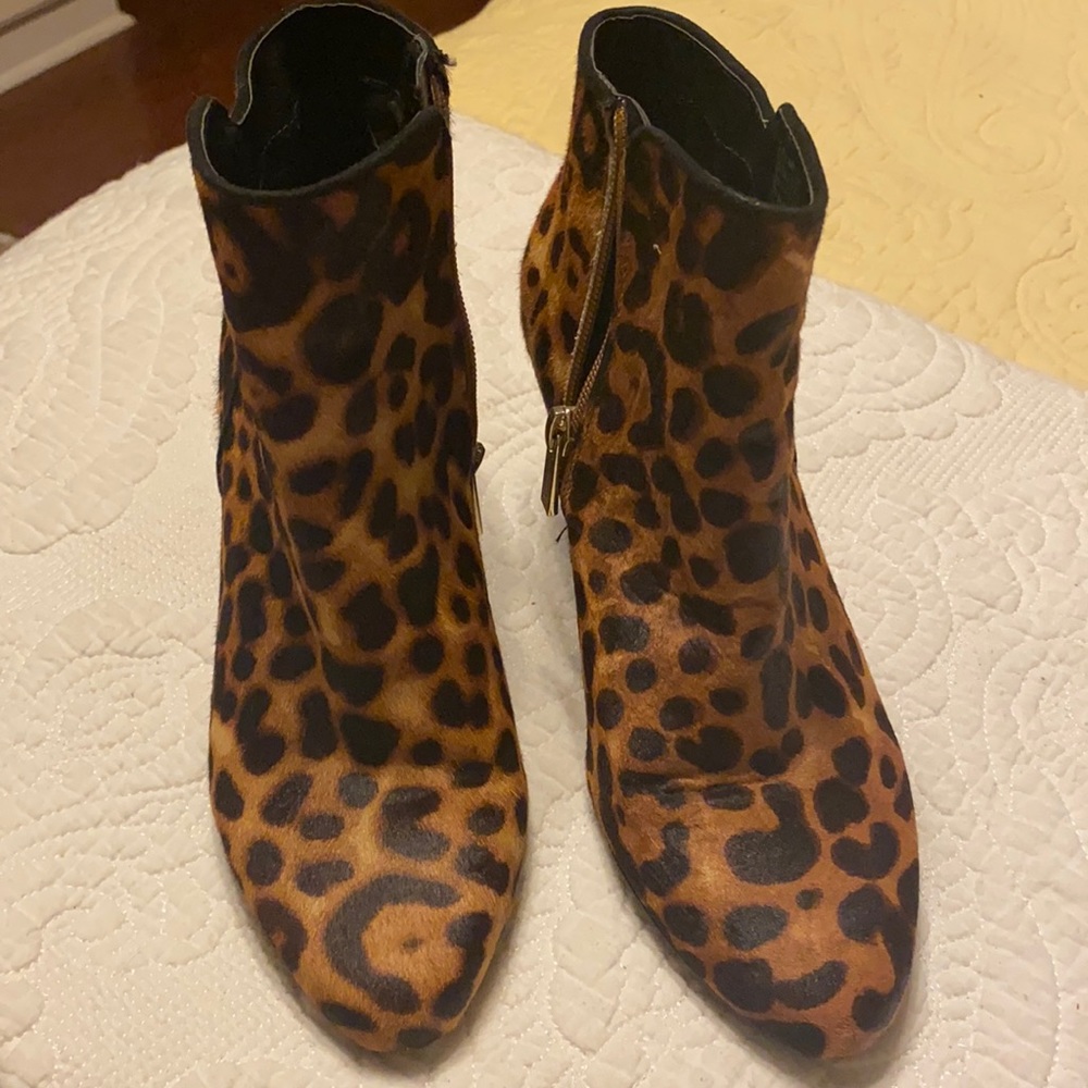 Jessica Simpson booties. Brown leopard. Worn once. Like new